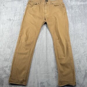 J Crew Mens The Driggs Straight Leg Chino Pants Size 34x32 Brown Cotton 34x30fit